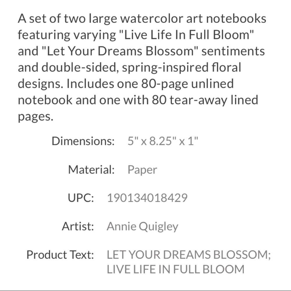 NWT Set 2 Notebooks "Let Your Dreams Blossom" - Picture 4 of 5